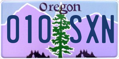 OR license plate 010SXN