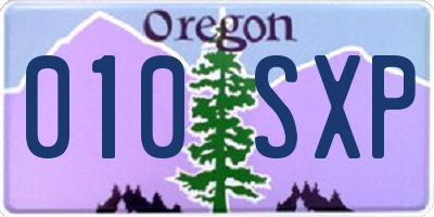 OR license plate 010SXP