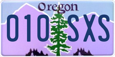 OR license plate 010SXS
