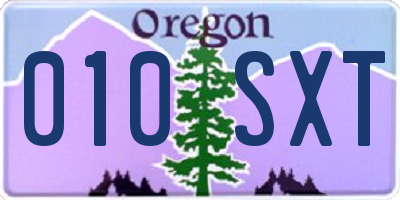 OR license plate 010SXT