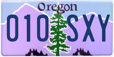 OR license plate 010SXY