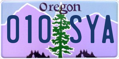 OR license plate 010SYA