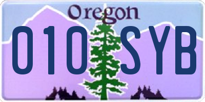 OR license plate 010SYB