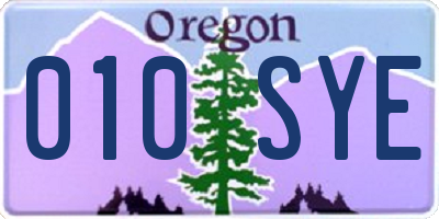 OR license plate 010SYE