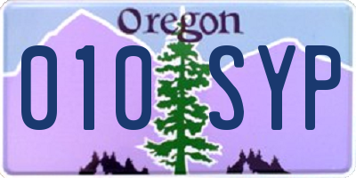 OR license plate 010SYP
