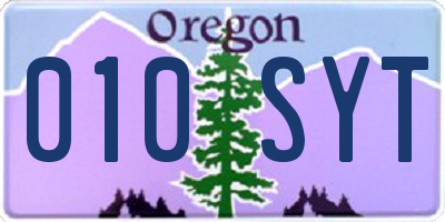 OR license plate 010SYT