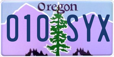 OR license plate 010SYX