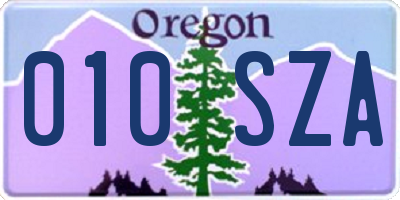 OR license plate 010SZA