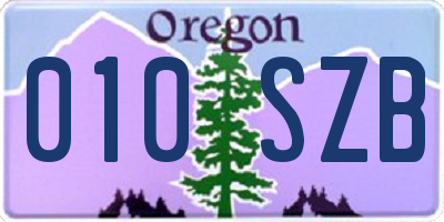 OR license plate 010SZB