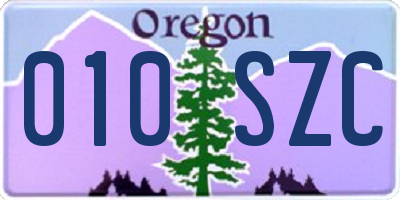 OR license plate 010SZC
