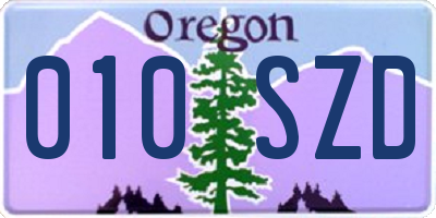 OR license plate 010SZD