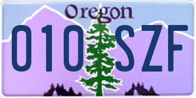 OR license plate 010SZF