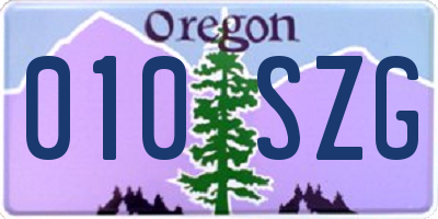 OR license plate 010SZG