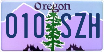 OR license plate 010SZH