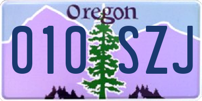 OR license plate 010SZJ