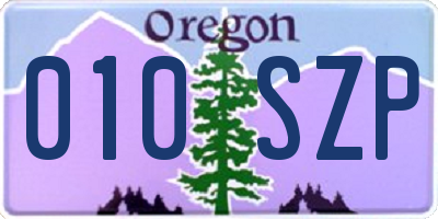 OR license plate 010SZP