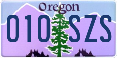 OR license plate 010SZS