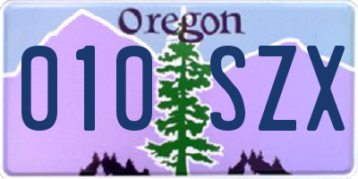 OR license plate 010SZX