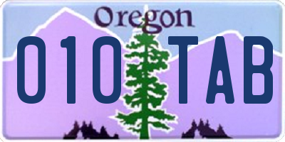 OR license plate 010TAB