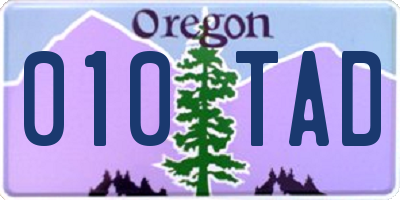 OR license plate 010TAD