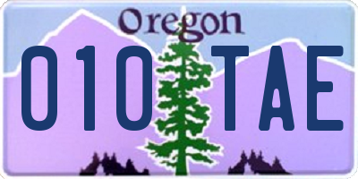 OR license plate 010TAE