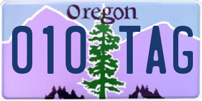 OR license plate 010TAG