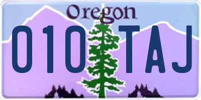 OR license plate 010TAJ