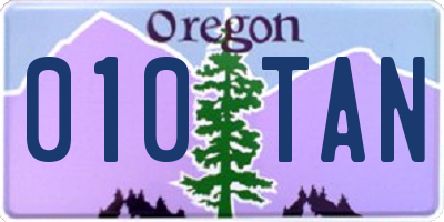 OR license plate 010TAN