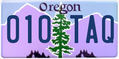 OR license plate 010TAQ