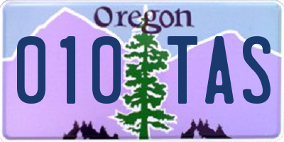OR license plate 010TAS