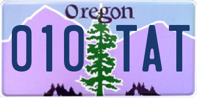 OR license plate 010TAT