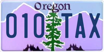 OR license plate 010TAX