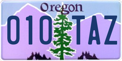 OR license plate 010TAZ