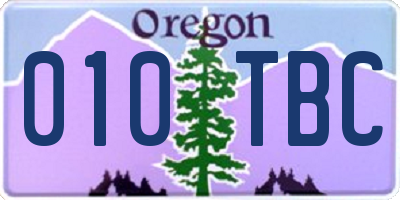 OR license plate 010TBC