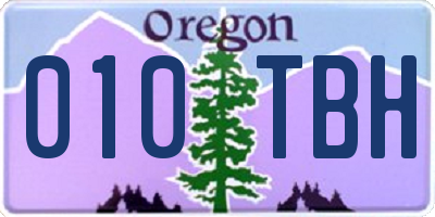 OR license plate 010TBH