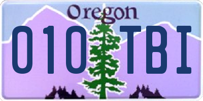 OR license plate 010TBI