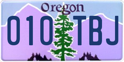 OR license plate 010TBJ