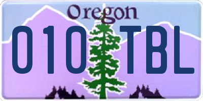 OR license plate 010TBL