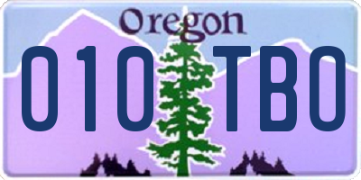 OR license plate 010TBO