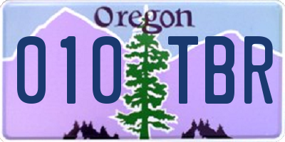 OR license plate 010TBR