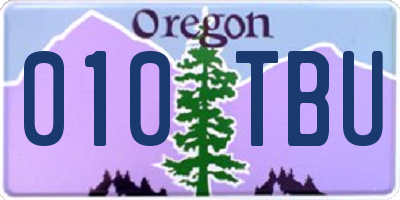 OR license plate 010TBU