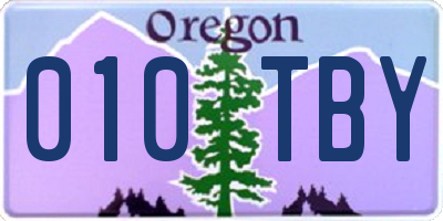 OR license plate 010TBY