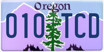 OR license plate 010TCD
