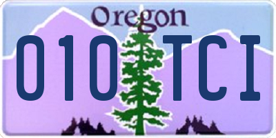 OR license plate 010TCI
