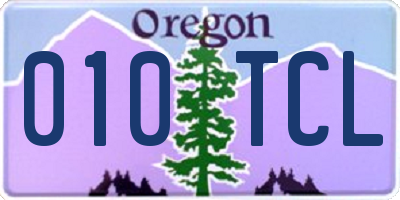 OR license plate 010TCL