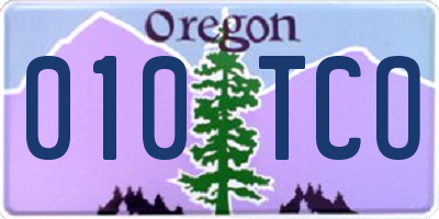 OR license plate 010TCO
