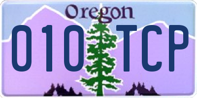 OR license plate 010TCP