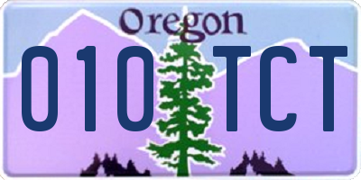OR license plate 010TCT