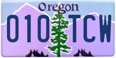 OR license plate 010TCW
