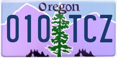 OR license plate 010TCZ